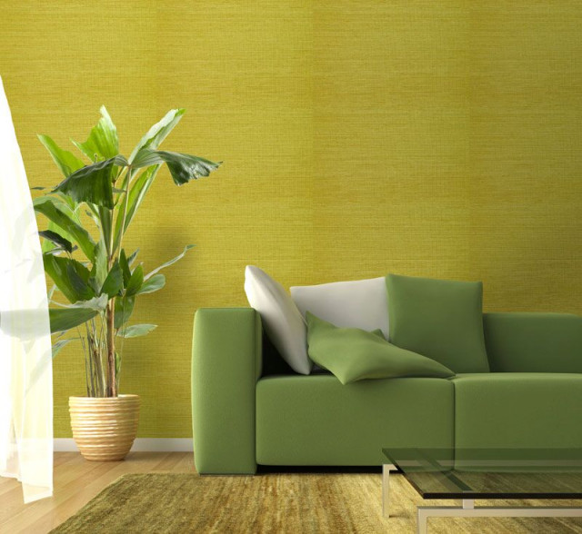 Sisal Bright Green Grass Cloth Wallpaper Beach Style Wallpaper