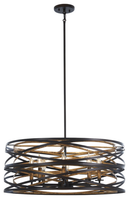 Minka Lavery 4678 Vortic Flow 8 Light 28"W Taper Candle - Dark Bronze with
