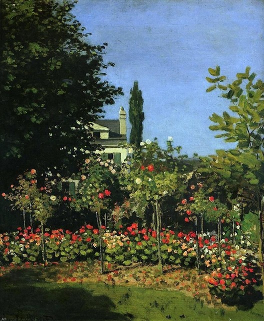 Claude Oscar Monet A Garden in Flower, 20"x25" Wall Decal Print
