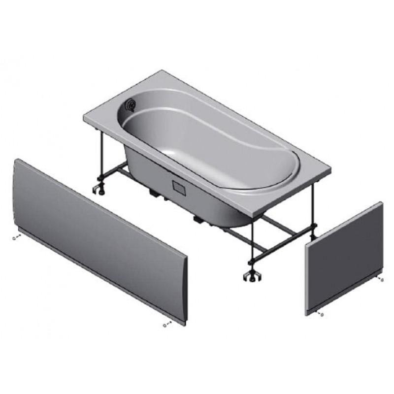 Комплект 4 в1 Serena Simple ванна акриловая 160*70 см, усиленные металлические н