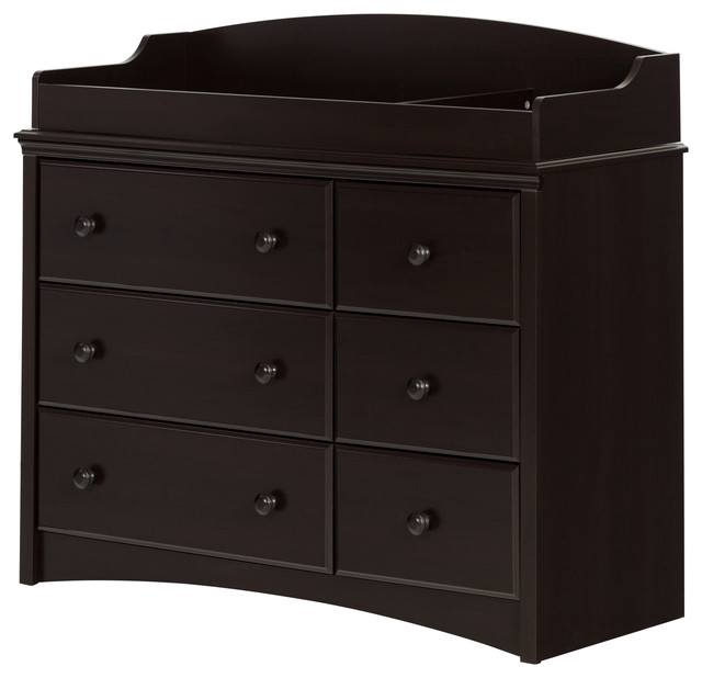 South Shore Angel Changing Table/Dresser With 6 Drawers, Espresso