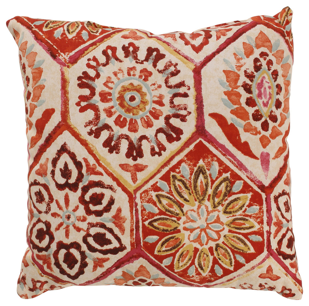 Summer Breeze 16.5-inch Throw Pillow in Crimson