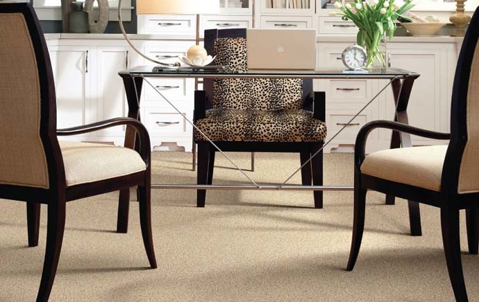 Inspiration for a mid-sized transitional freestanding desk carpeted home design remodel with no fireplace