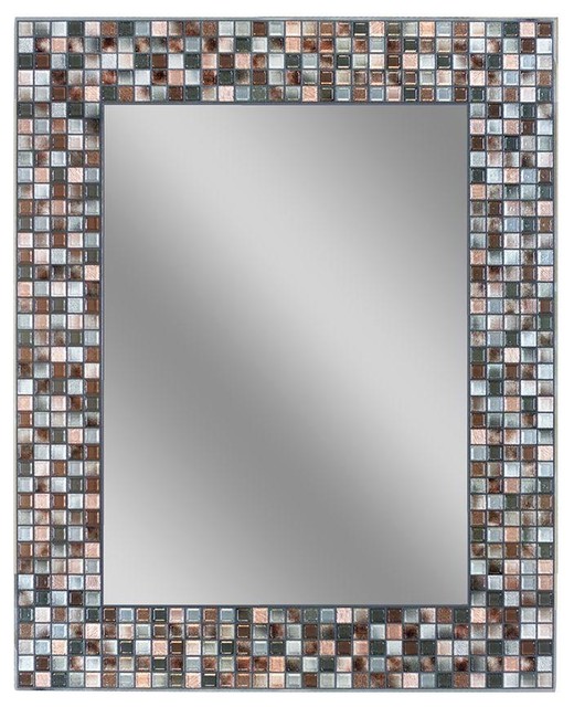 Bathroom Mirrors 24 X 30 earthtoned copper-bronze mosaic mirror, 24"x30" - transitional Bathroom Mirrors 24 X 30 earthtoned copper-bronze mosaic mirror, 24"x30" - transitional