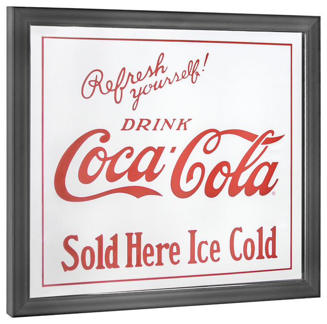 Coca Cola Sold Here Screen Printed Accent Mirror