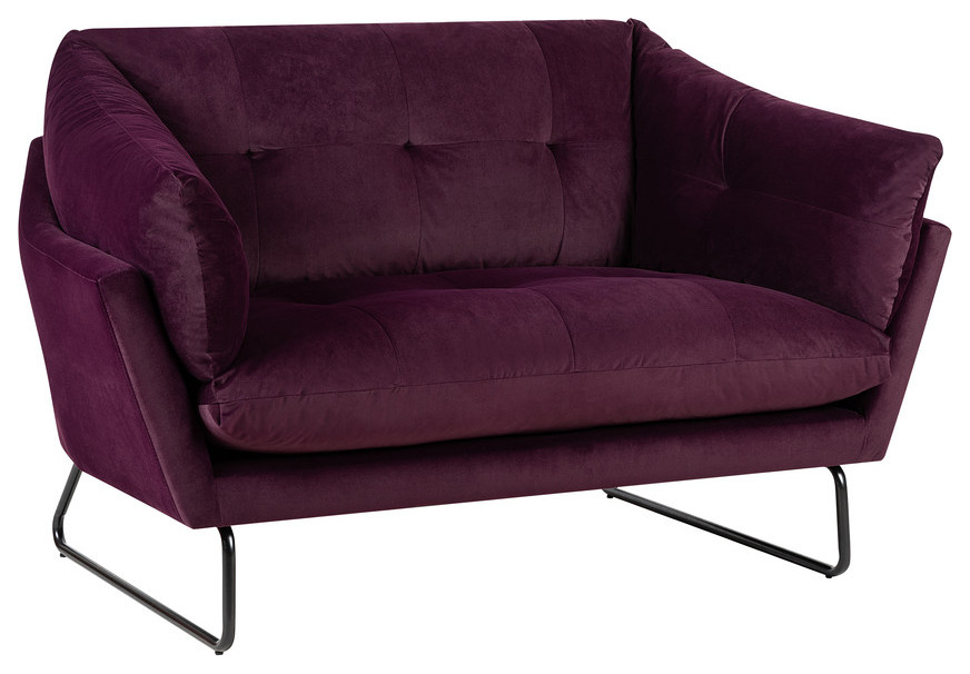 Karla Velvet Contemporary Loveseat Contemporary Loveseats by