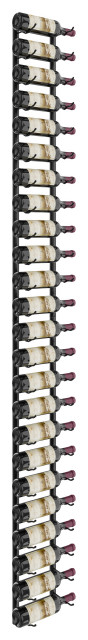 W Series Wine Rack 8 Wall Mounted Bottle Storage Kit, Matte Black, 24 Bottles (Single Deep)