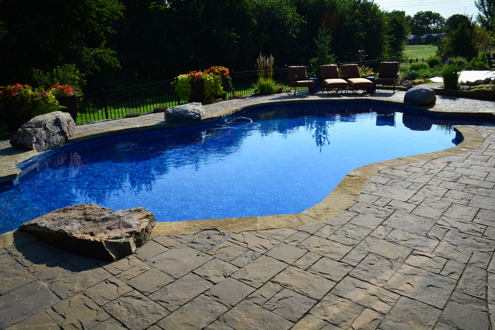 Innovative Pool Patio - Rustic - Pool - Omaha - by ...