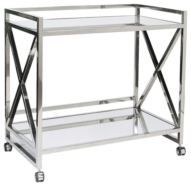 Kerry Hollywood Regency Gold Leaf Mirror Serving Bar Cart Worlds Away X Bar Cart With Mirrored Tops Gerard Silver