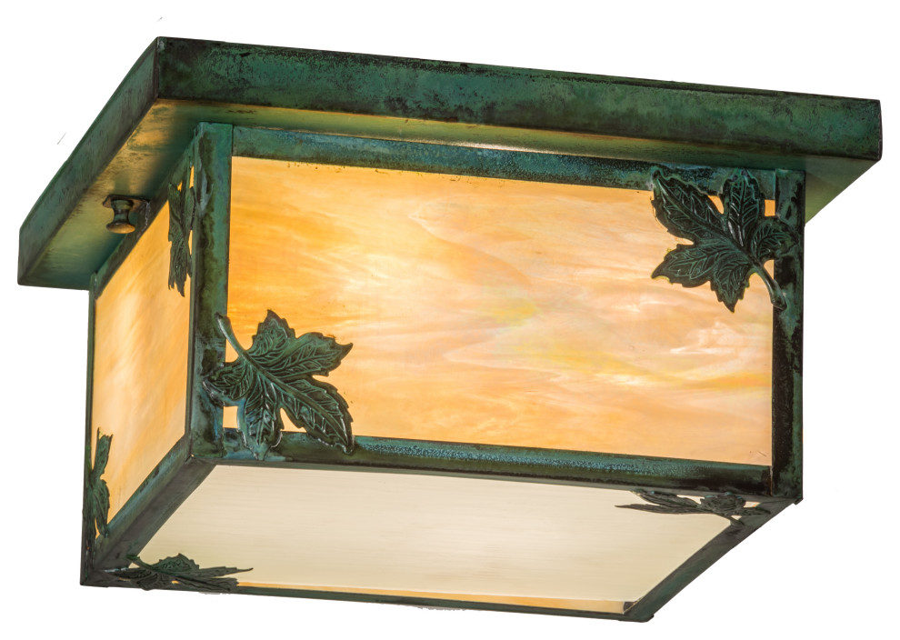12Sq Hyde Park Maple Leaf Flushmount Rustic Flushmount Ceiling