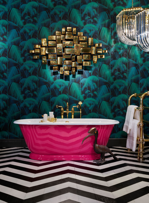 Maximalist Chic: Pink Freestanding Bathtub - Glamorous Freestanding Bathtub Ideas