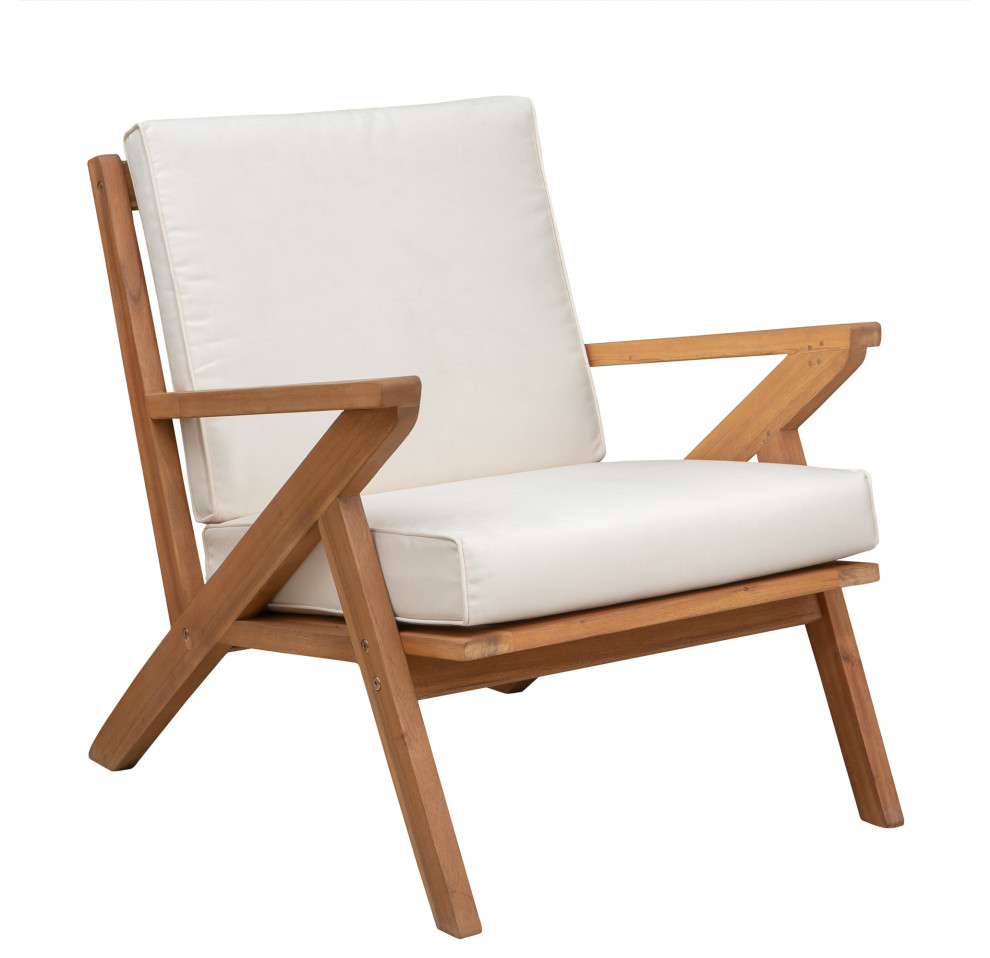 Oslo Wooden Armchair Midcentury Outdoor Lounge Chairs by Fire Sense Houzz