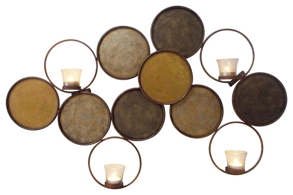 Circle Wall Decor Votive Holder Contemporary Wall Sconces by Dr