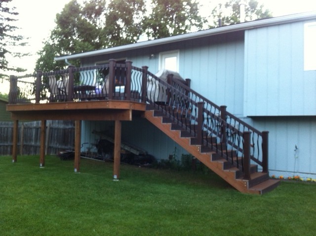 Inspiration for a modern deck remodel with no cover