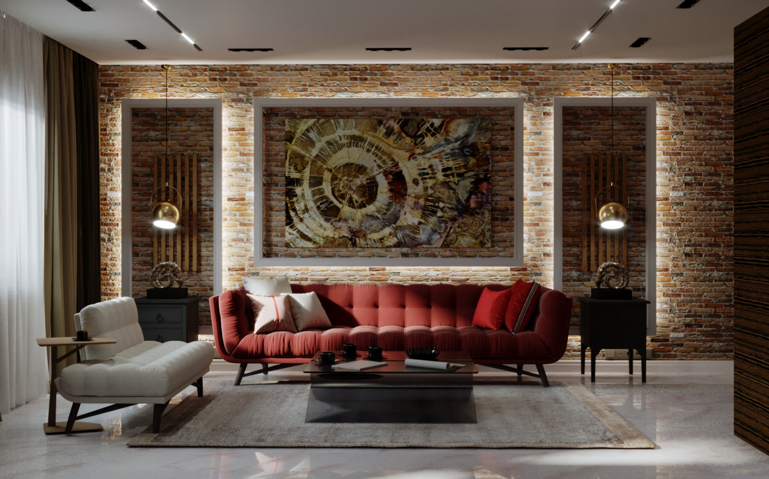 Имиджевая квартира для молодой пары в стиле лофт