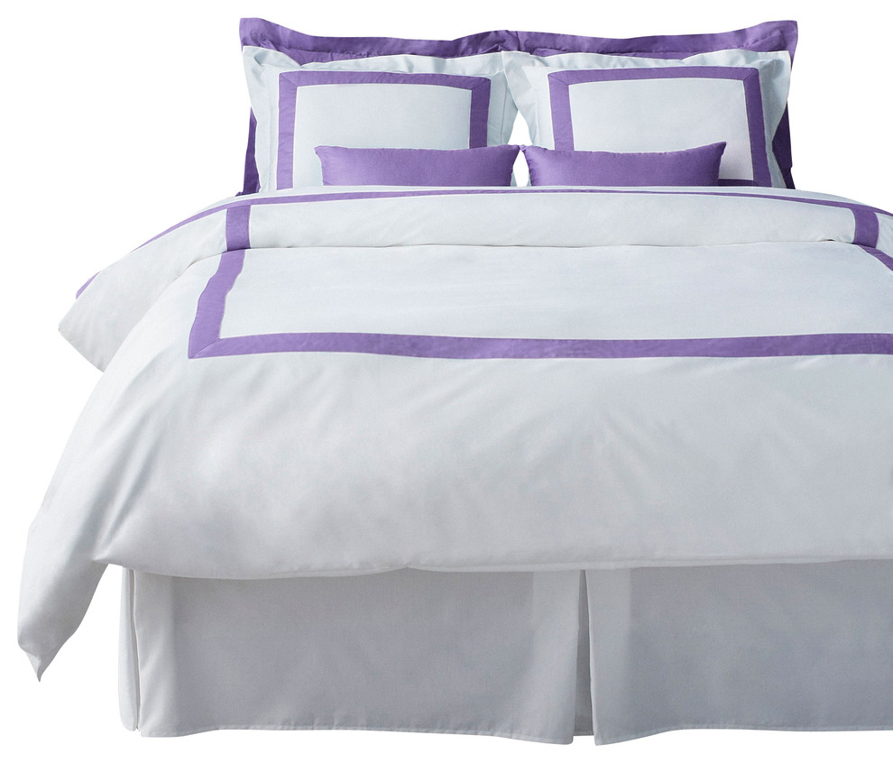 Lacozi Lavender And White Duvet Cover Set Modern Duvet Covers