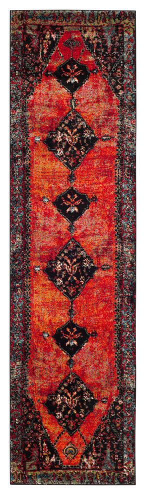Safavieh Vintage Hamadan Collection VTH217 Rug, Orange/Multi, 2'2" X 8'