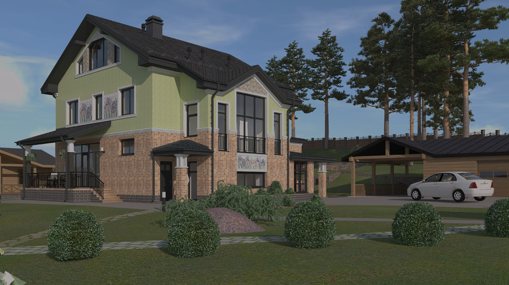 Загородный дом с ландшафтом