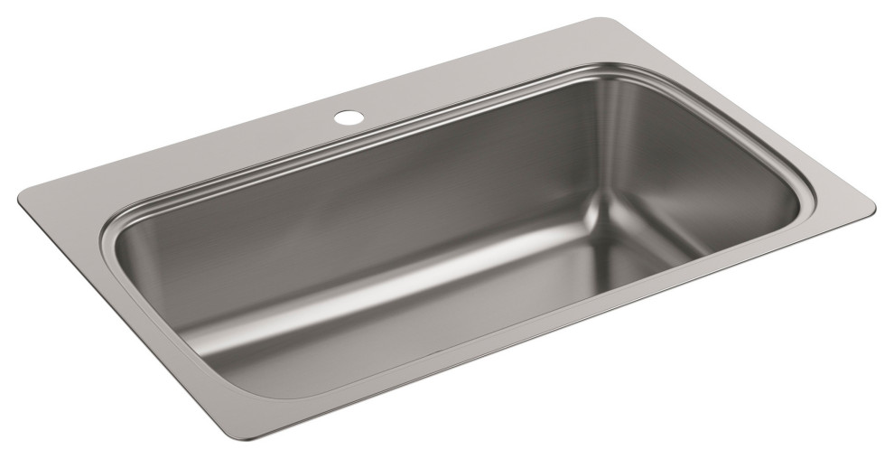 Kohler Verse 33" X 22" X 9" Top-Mount 1-Bowl Kitchen Sink w/ 1 Faucet Hole
