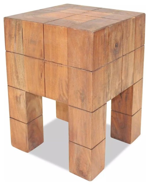 Reclaimed Wood Elephant Table//Stool Hocker Solid Wood Rustic Western Lamp Table
