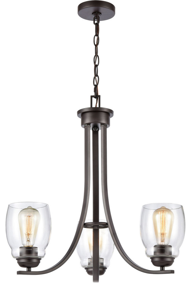 Calistoga 3 Light Chandelier, Oil Rubbed Bronze Transitional Chandeliers by LAMPS EXPO Houzz