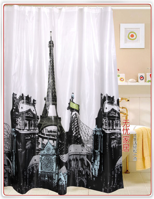 Eiffel Tower Pattern Shower Curtain