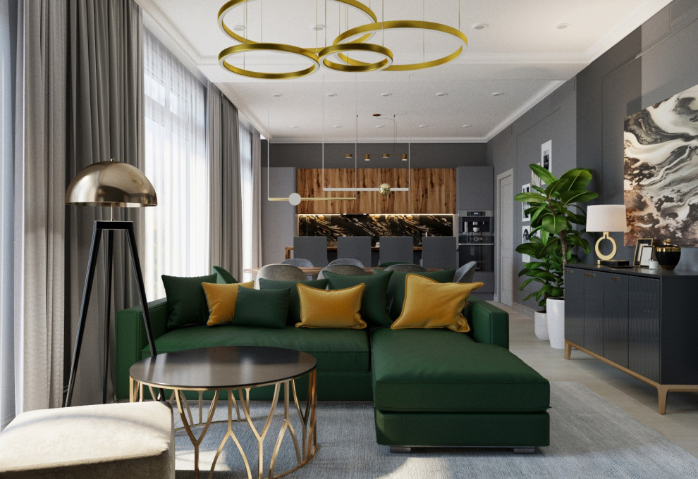 Визуализация кухни-гостиной