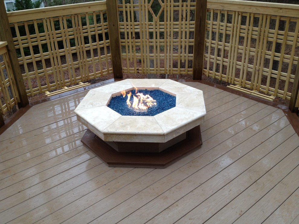 This is an example of a mediterranean deck in Charlotte.