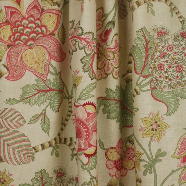 Clarise English Cream Floral Fabric - Traditional - Drapery Fabric - by ...