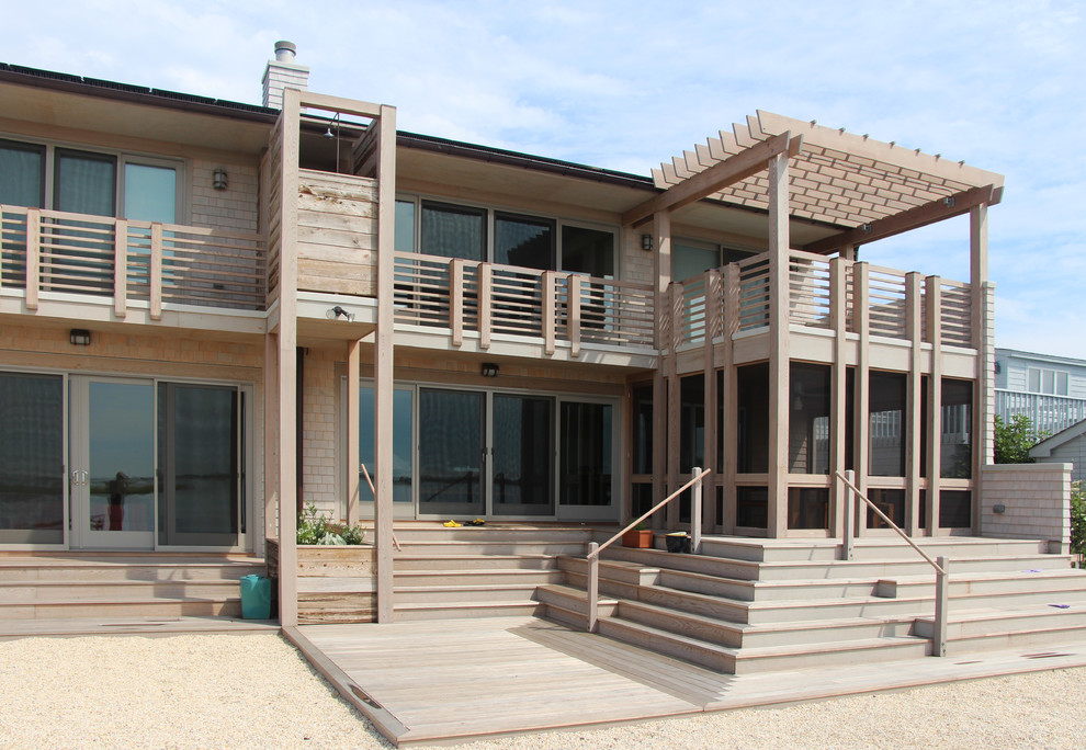 Beach style deck photo in New York