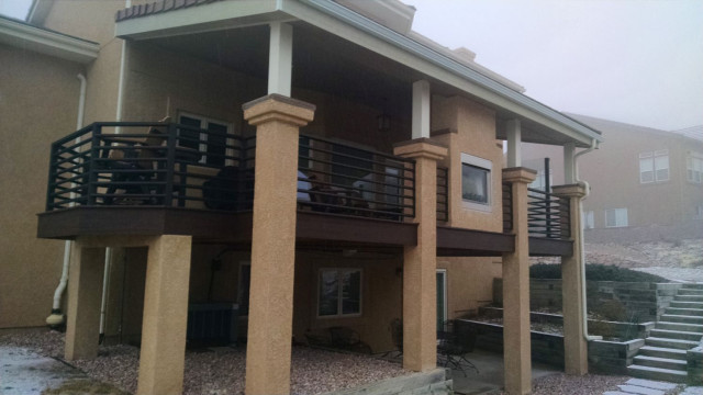 Huge Composite Deck with Multiple Custom Features contemporary-terrace