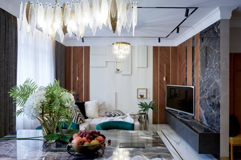 Проект квартиры в темных оттенках 80 кв.м