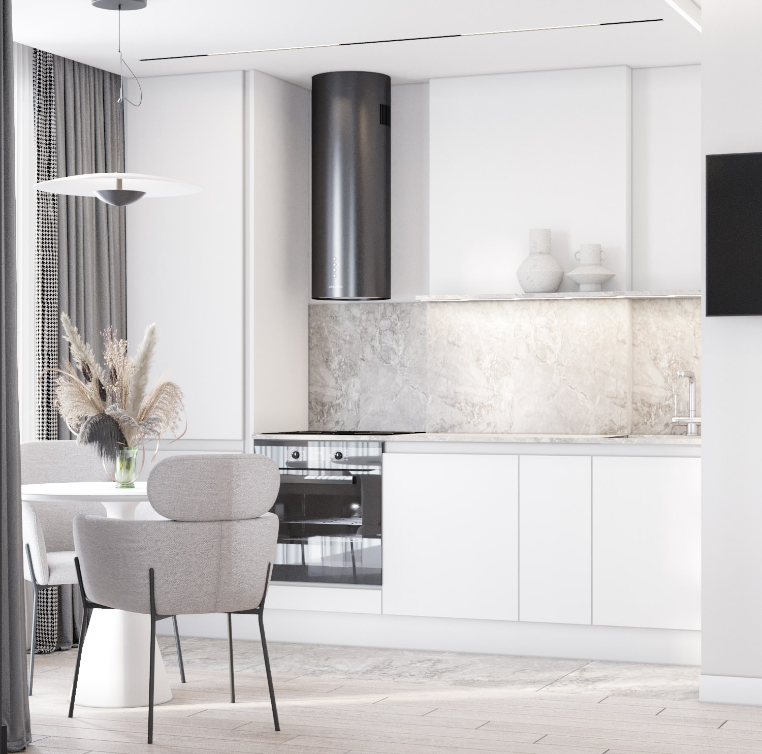 Дизайн  интерьера студии ЖК Аквамарин