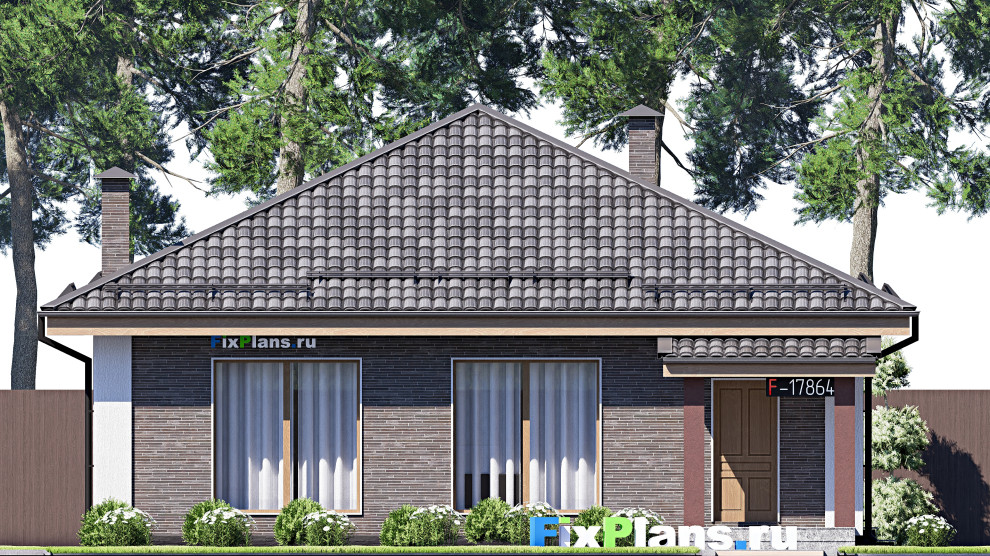 Проект одноэтажного дома 13х11м S105м2 F-17864