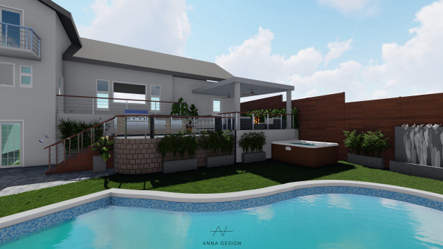 Backyard modern-pools