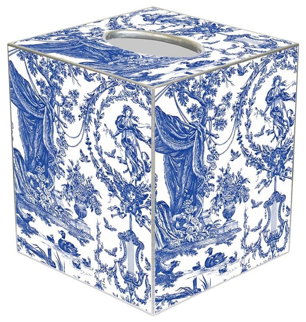 blue tissue box cover