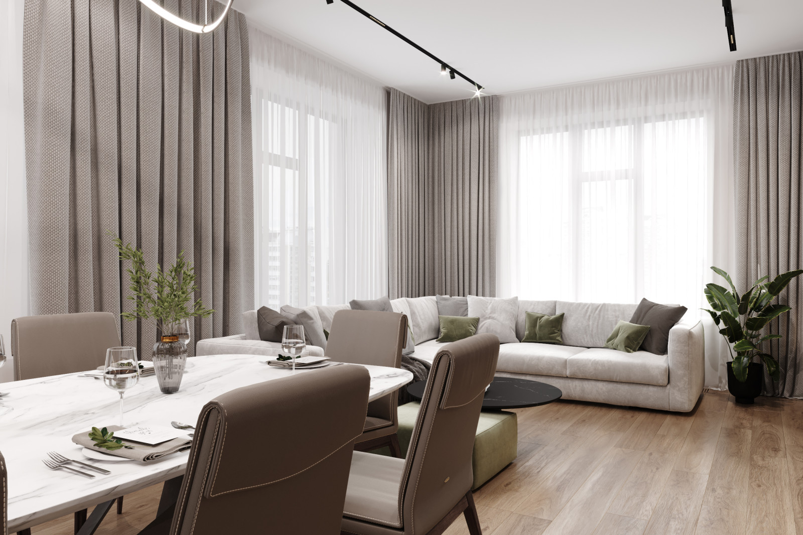 Квартира 127 кв.м. в современном стиле в ЖК Серебряный Парк.