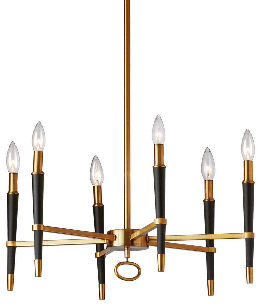 Langford 6-Light Chandelier, Vintage Bronze With No Shade Shade
