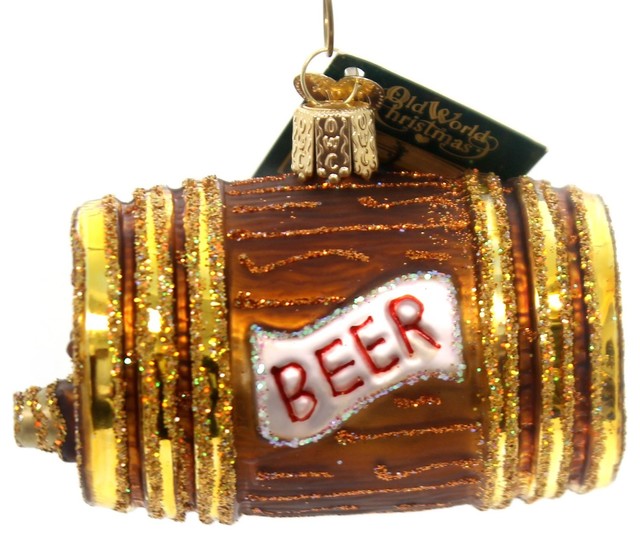 Old World Christmas BEER KEG Glass Ornament Ale Malt 32064, 2.50 In. H ...