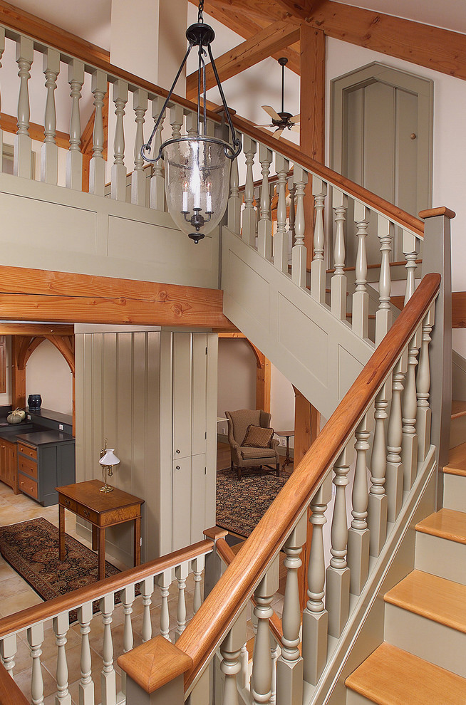 Design ideas for a traditional wood staircase in Bridgeport.