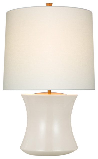 Marella Accent Lamp in Ivory with Linen Shade