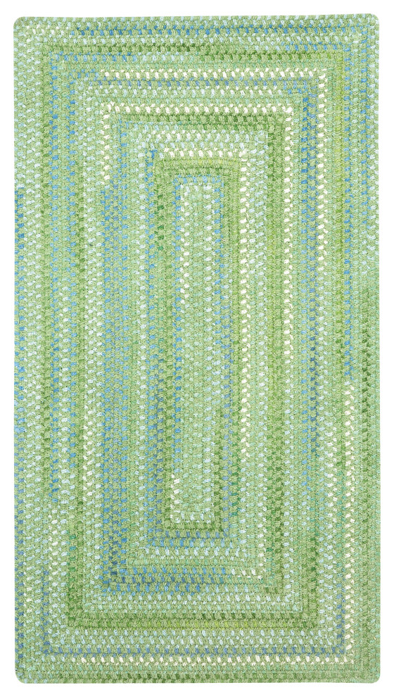 Capel Waterway Green 0470_200 Braided Rugs - 24" X 8' Runner Concentric Rectangl