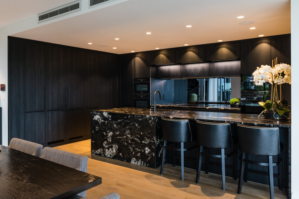 Moody Modern New Build with Natural Stone Benches