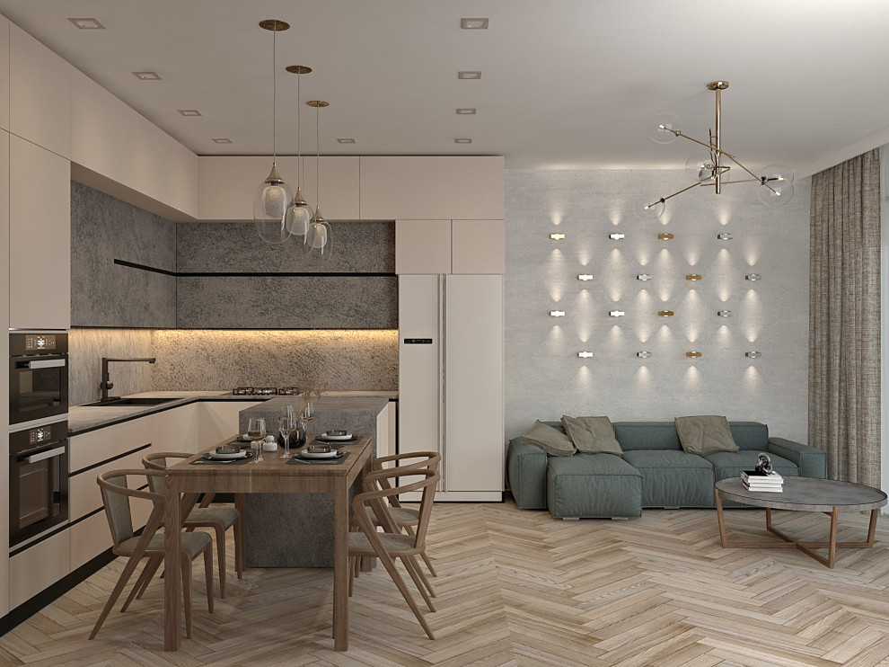 кухня-гостиная для молодой семьи