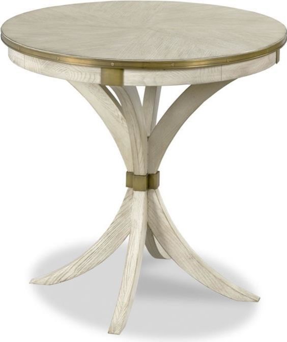 WOODBRIDGE LEILANI Side Table Circular Top Saber Legs Round Luna