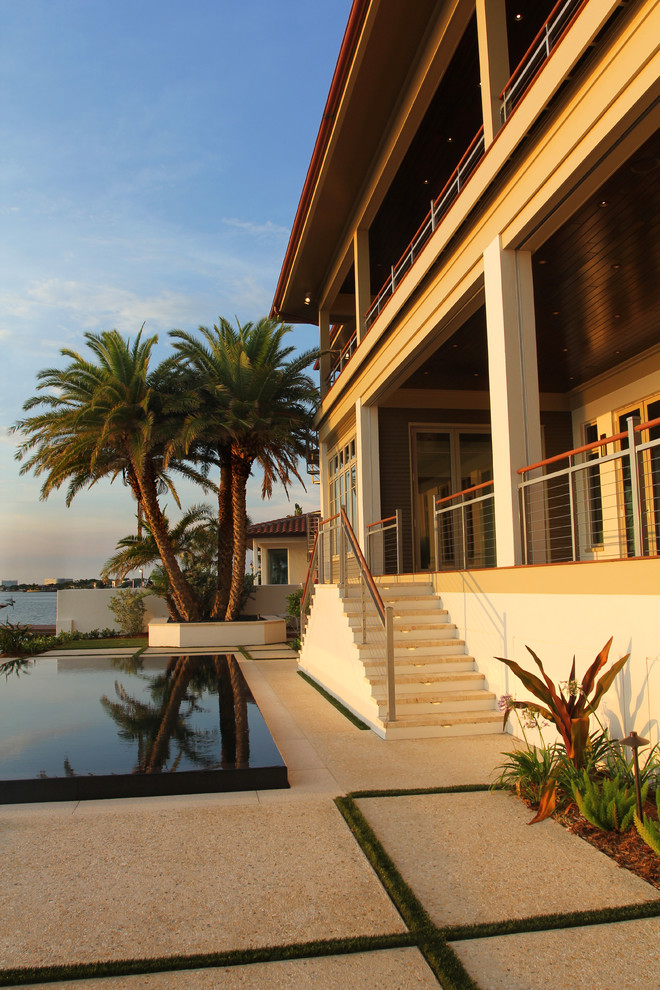 Sunset Park Coastal; Custom Waterfront Tropical Pool Tampa by Sunset Properties of