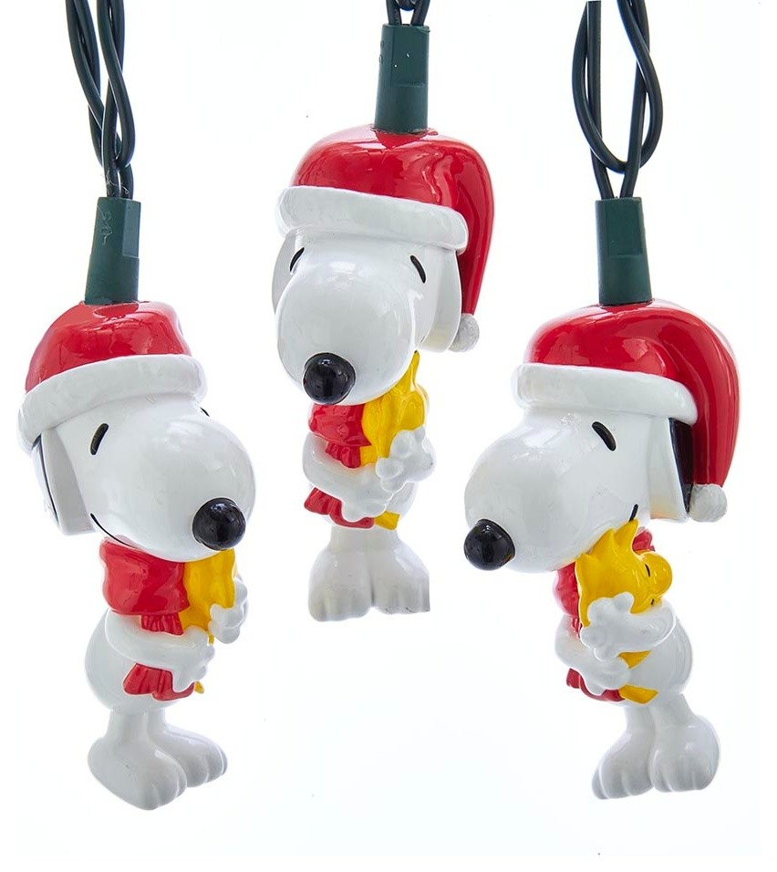10Light LED Snoopy and Woodstock Light Set, 11.5' Holiday Lighting by Kurt S. Adler, Inc