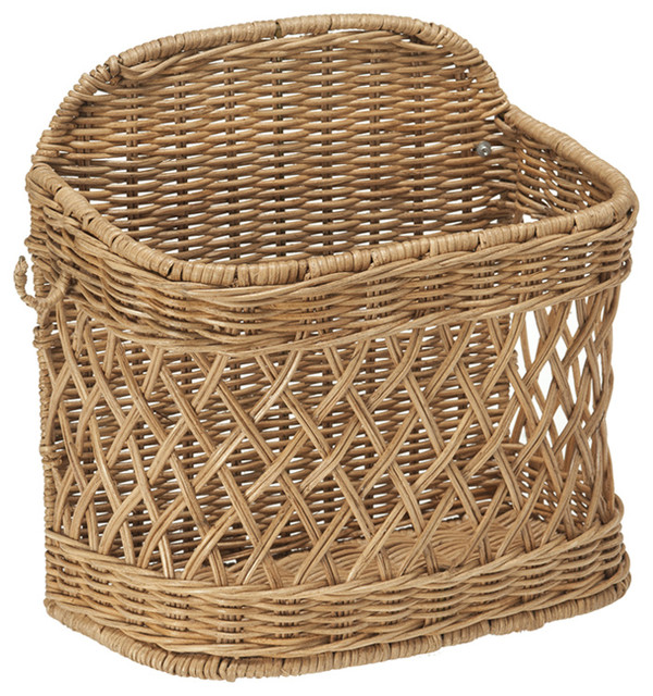 Wicker Wall Mail Basket Farmhouse Organizers Other By Wicker Wall Mail Basket