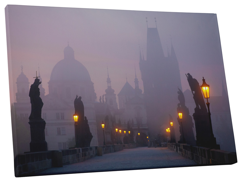 Czech Republic City Skyline Charles Bridge Framed Poster Picture I Prague