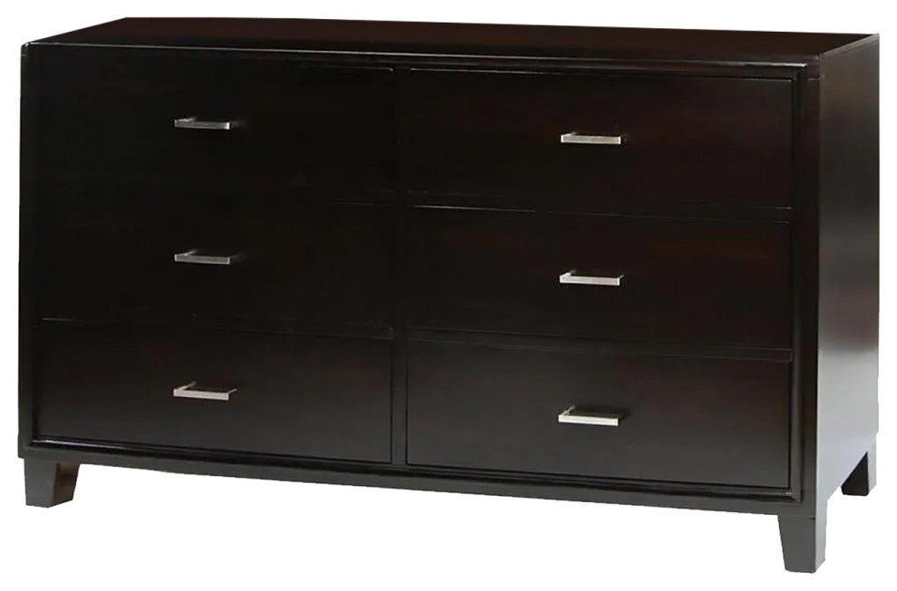 6 Drawers Wooden Dresser, Espresso Transitional Dressers by Simple Relax Houzz
